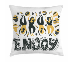 Enjoy Dancing Women Desserts Pillow Cover