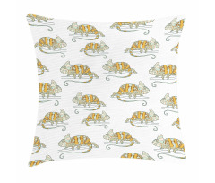 Wild Chameleon Lizard Pillow Cover