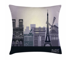 French Building Pillow Cover