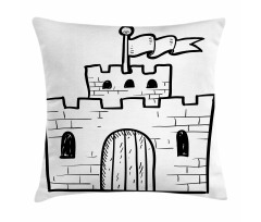 Monochrome Fortress Gate Pillow Cover