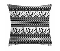 Trippy Moon Feather Pattern Pillow Cover