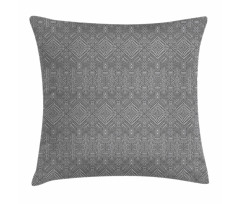 Symmetric Greyscale Motifs Pillow Cover