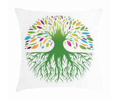 Colorful Tree Art Pillow Cover
