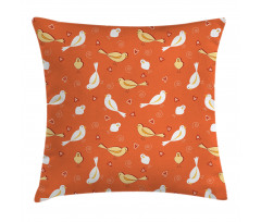 Birds with Heart Shapes Pillow Cover