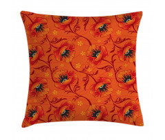 Poppy Flower Romance Pillow Cover