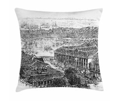 Vintage City Silhouette Pillow Cover