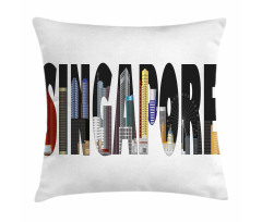 City Skyline in Lettering Pillow Cover