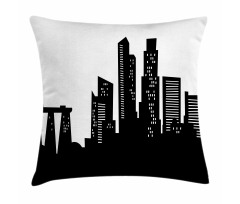 Urban Buildings Scene Pillow Cover