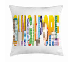 Vibrant Lettering Design Pillow Cover