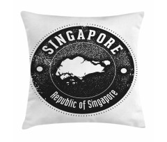 Grunge Round Typography Pillow Cover