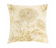 Roses and Butterflies Pillow Cover
