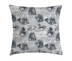 Horse Royal Animal Retro Pillow Cover