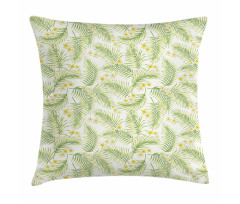 Botanical Plumeria Palm Leaves Pillow Cover