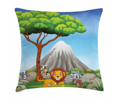 Animals Volcano Pillow Cover