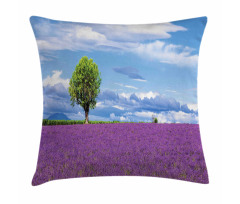 Lavender Field Tree Pillow Cover