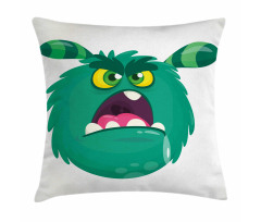 Fluffy Angry Monster Cartoon Pillow Cover