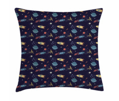 Stars Rockets and Planets Pillow Cover