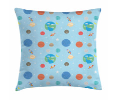 Colorful Galactic Elements Pillow Cover