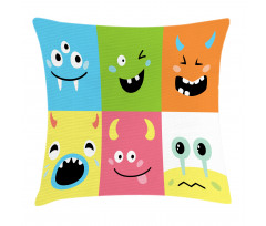 Colorful Blocks Emoticon Pillow Cover