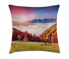 Fall Morning Mountain Pillow Cover