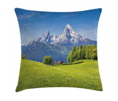 Alps with Meadow Flora Pillow Cover