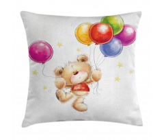 Teddy Bear with Baloon Pillow Cover