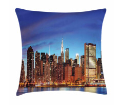 Manhattan Town Panorama Pillow Cover