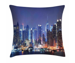 River and Skyline Photo Pillow Cover