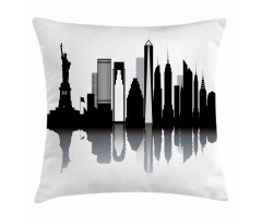 Monotone Style Monuments Pillow Cover