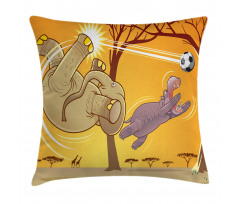 Elephant and Hippo Ball Pillow Cover