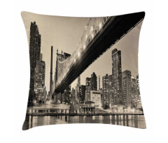 Vintage Queensboro Bridge Pillow Cover