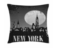 Grunge Nighttime City Pillow Cover