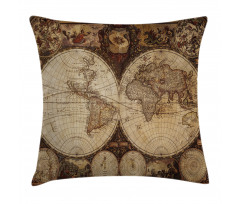 Historic Old Atlas Pillow Cover