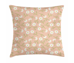 Rhythmic White Cosmos Flower Pillow Cover