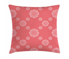 Monotone Polygon Flowers Pillow Cover