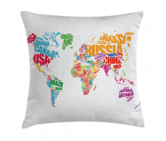 World Europe America Pillow Cover