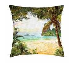 Palm Coconut Trees Beach Pillow Cover