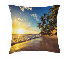 Exotic Beach Sunset Pillow Cover