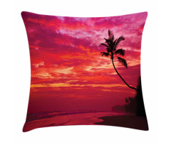 Tropical Island Beach Palms Pillow Cover
