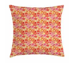 Graphical Petals and Leaves Pillow Cover