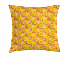 Retro Style Flowers Top View Pillow Cover