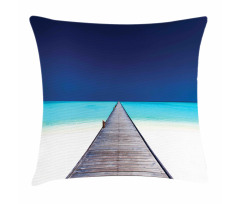 Wooden Path into Ocean Pillow Cover