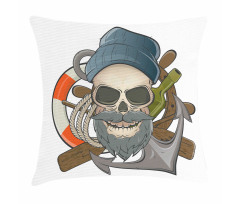 Sailor Skull Nautical Pillow Cover
