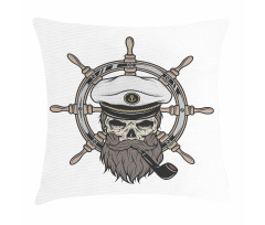 Captain Pirate Skeleton Pillow Cover