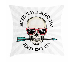 Hipster Skull Pop Art Pillow Cover