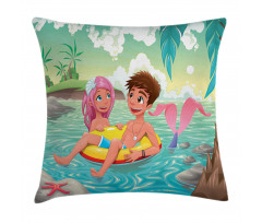 Cartoon Tropical Love Pillow Cover