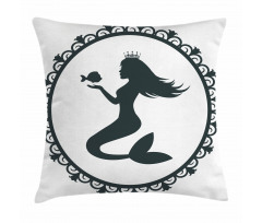 Vintage Princess Fish Pillow Cover