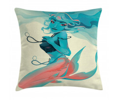 Gothic Mermaid Portrait Pillow Cover