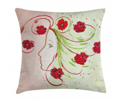 Watercolor Poppy Pillow Cover