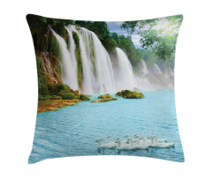 Lake and Swans Nature Pillow Cover